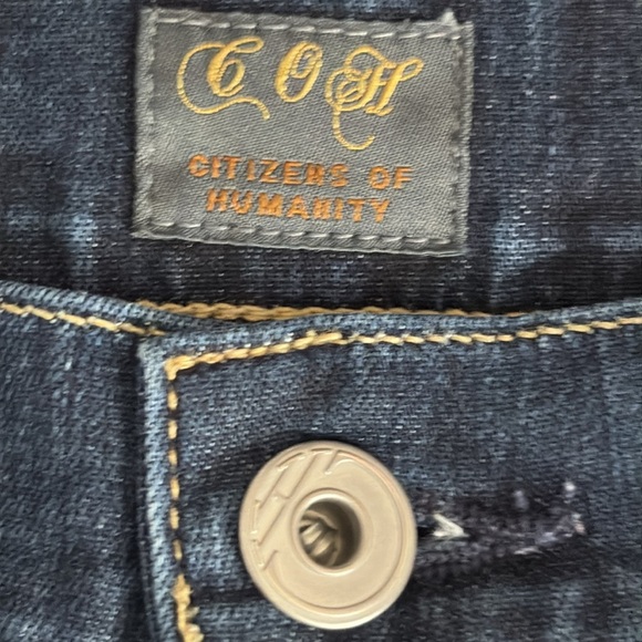 Citizens of Humanity Kelly Low Rise Boot Cut Raw Hem Jeans Dark Wash - Size 30 - Picture 4 of 10